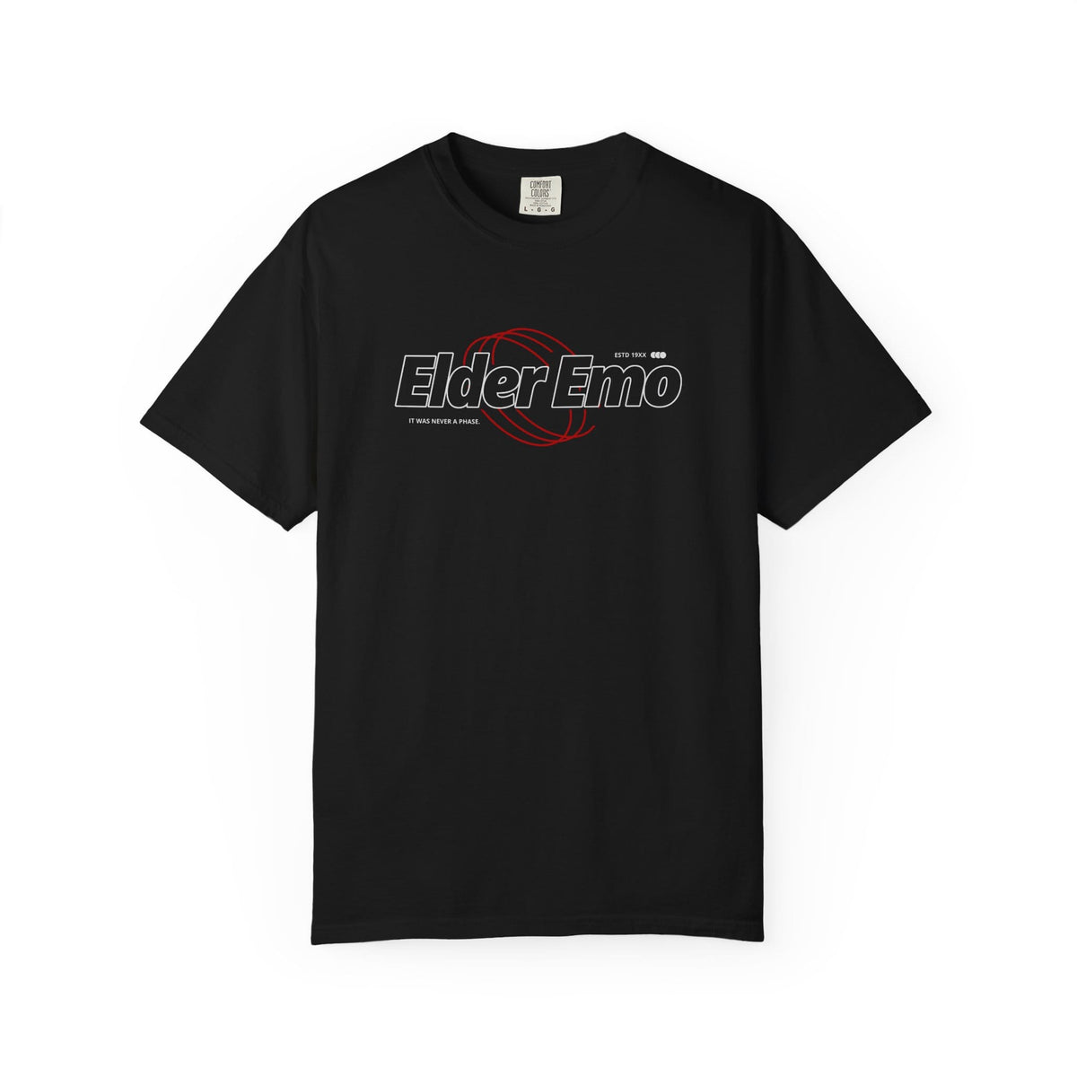 Elder Emo Never A Phase Tee on Comfort Colors Black / S