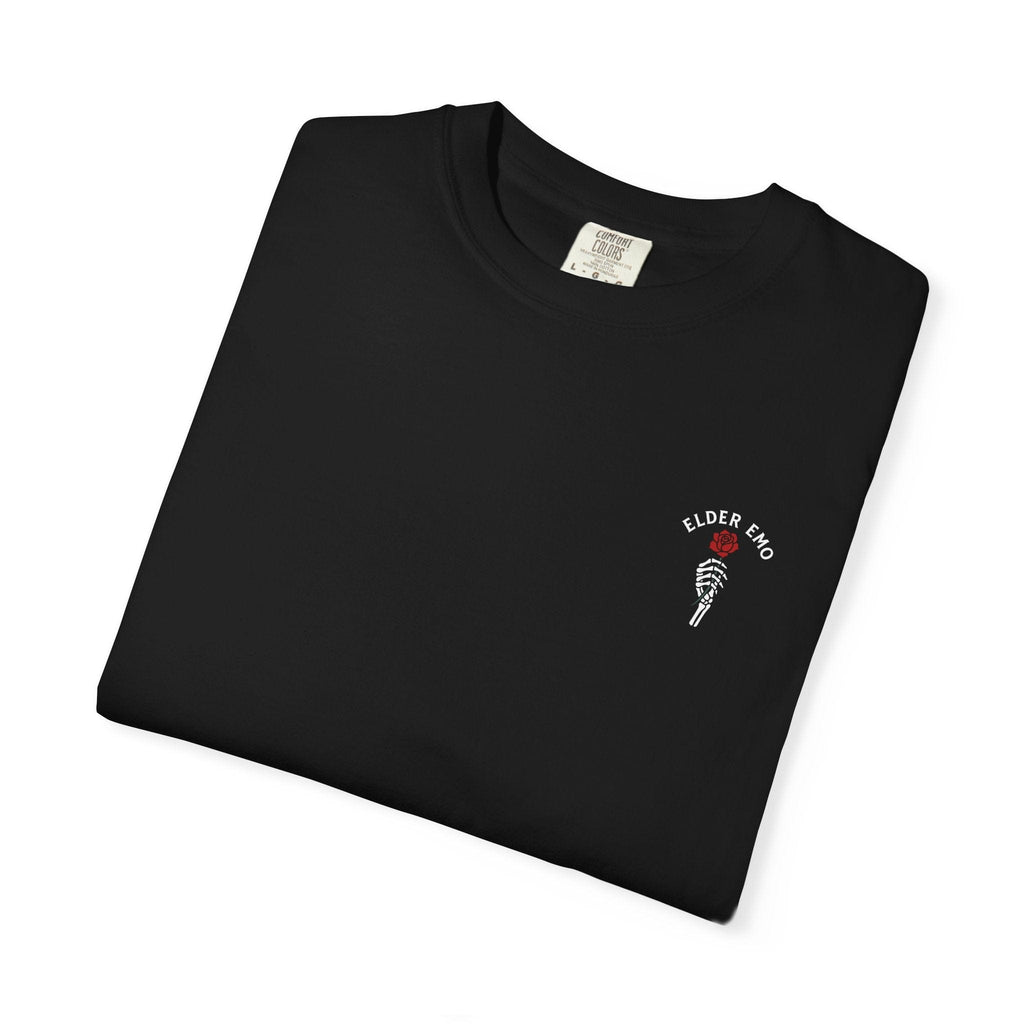 Elder Emo Rose Badge Tee on Comfort Colors