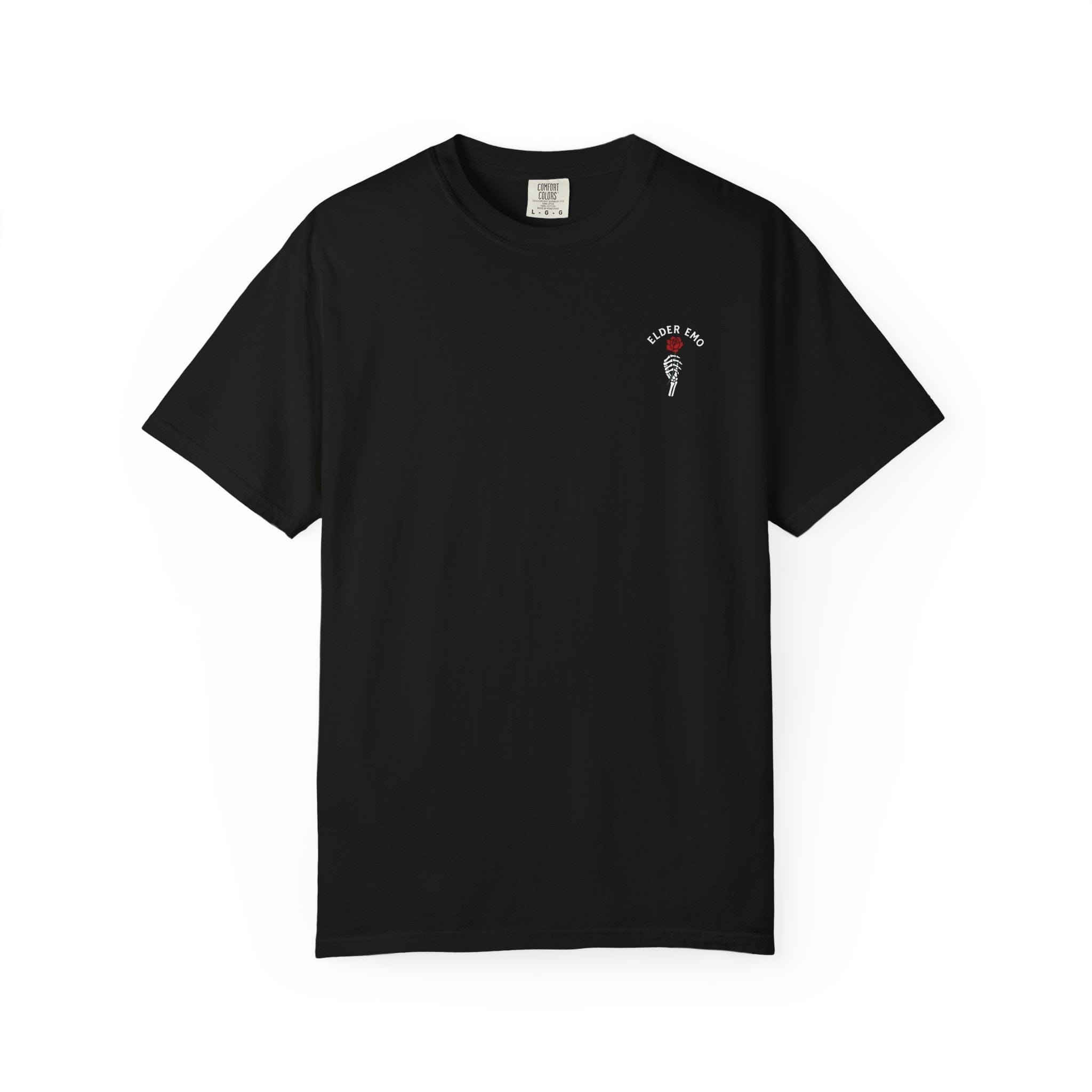 Elder Emo Rose Badge Tee on Comfort Colors Black / S