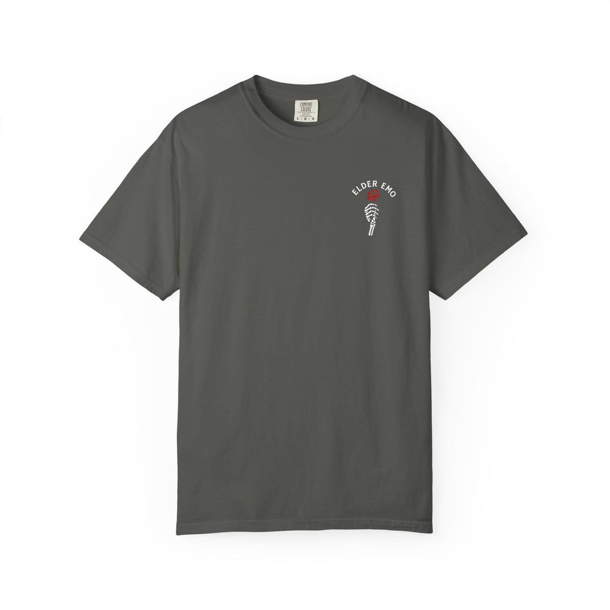 Elder Emo Rose Badge w/ Back Tee on Comfort Colors