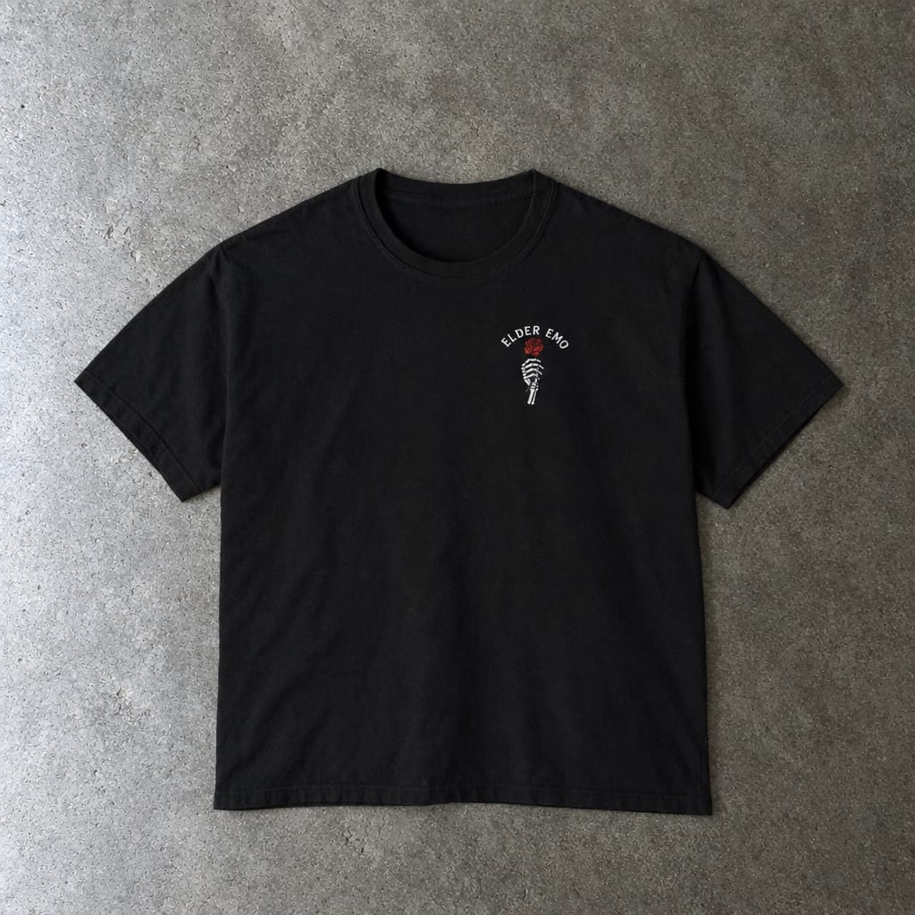 Elder Emo Rose Crop on Comfort Colors Black / S