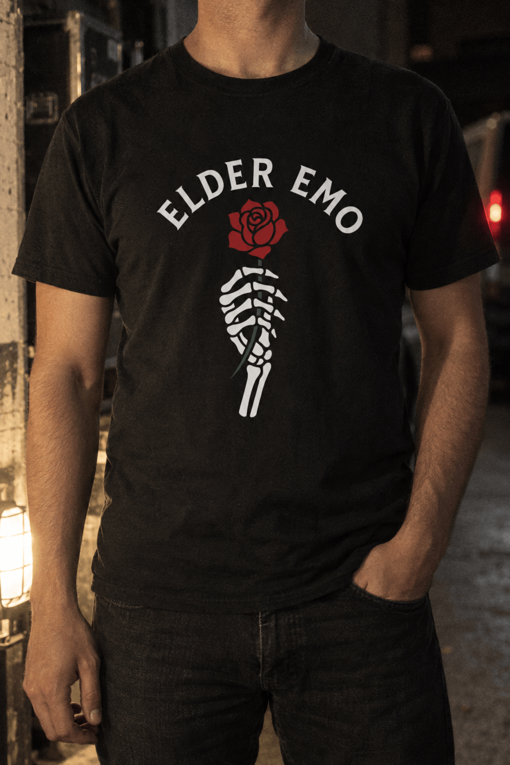Elder Emo Rose Tee on Comfort Colors