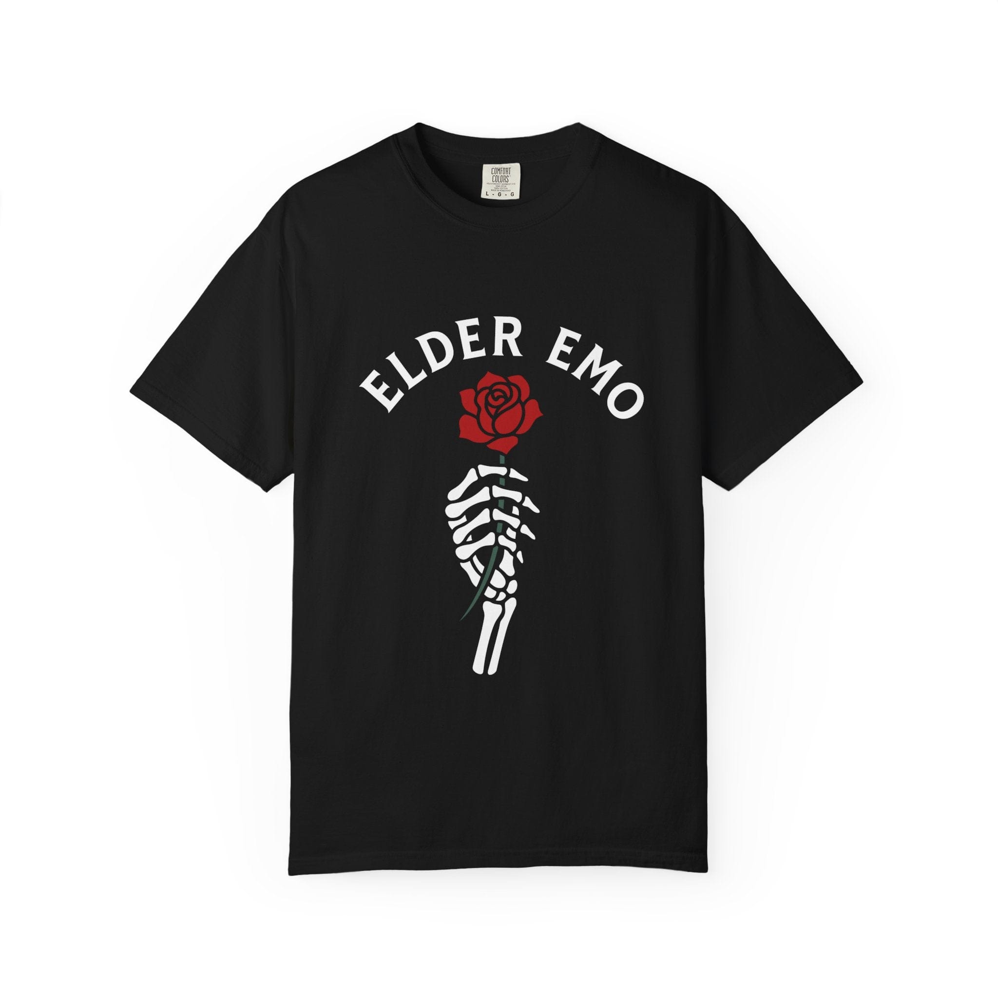 Elder Emo Rose Tee on Comfort Colors Black / S