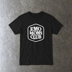 Emo Moms Club Tee in black, laid flat