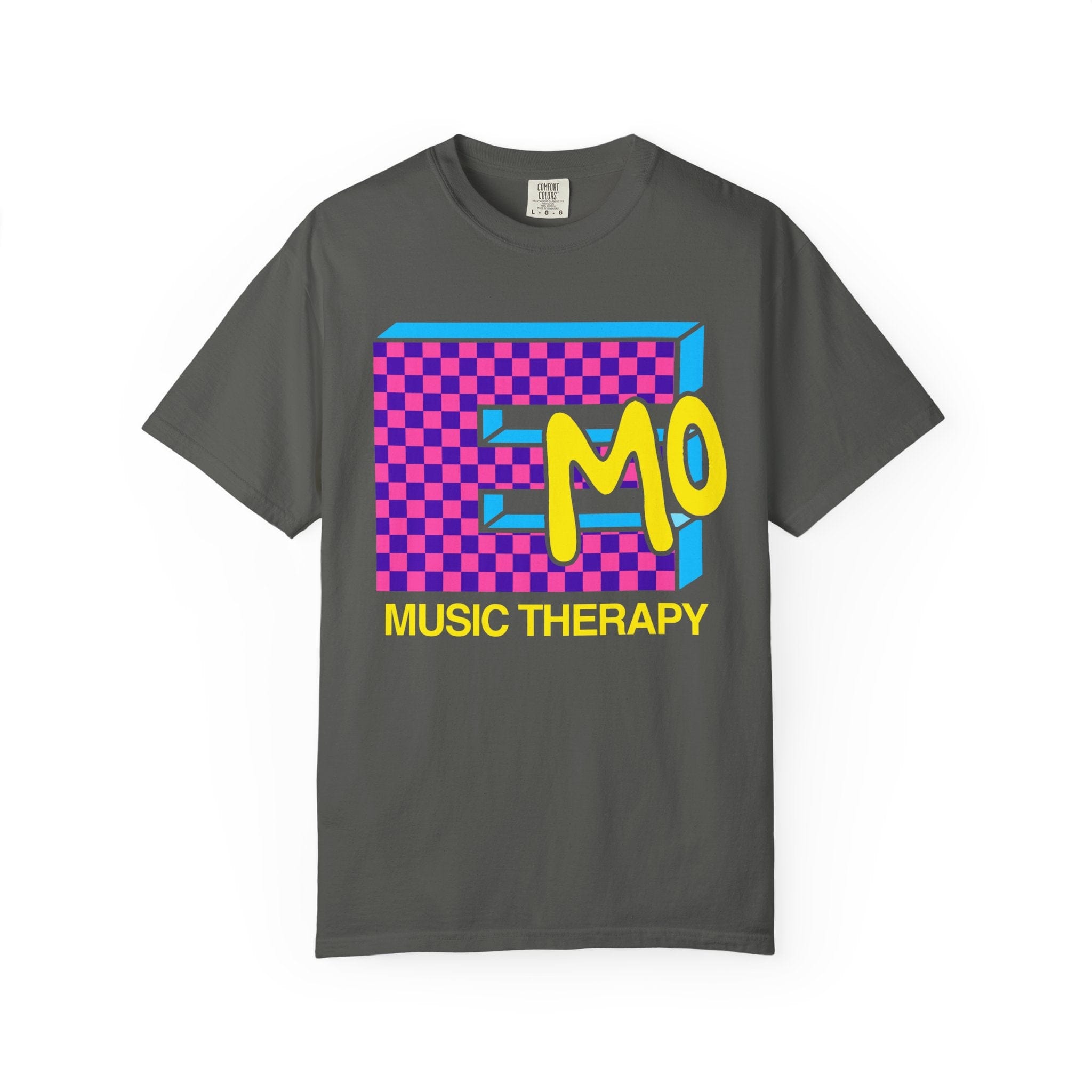 Emo Music Therapy Tee on Comfort Colors Pepper / M