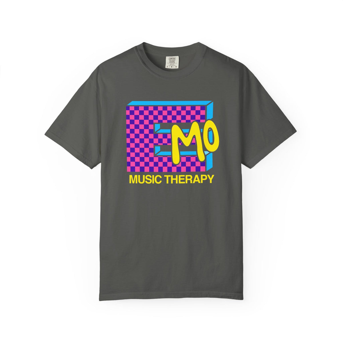 Emo Music Therapy Tee on Comfort Colors Pepper / M
