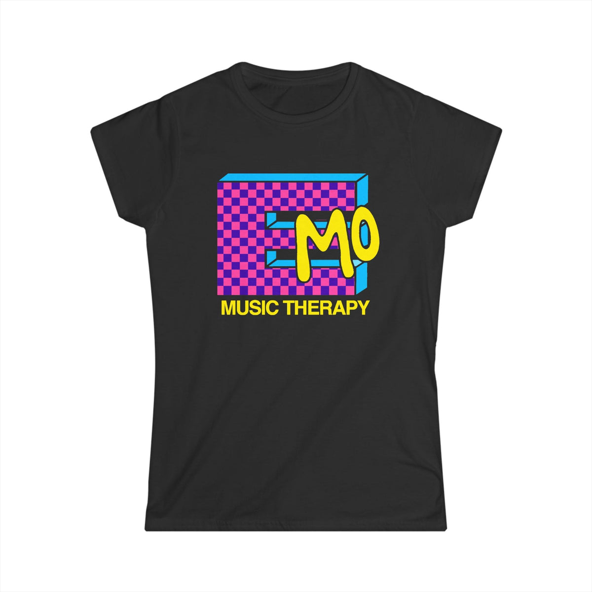 Emo Music Therapy Women's Fitted Tee CA S / Black