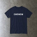 emomom Tee in navy, laid flat