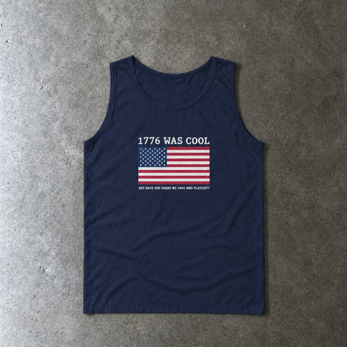 1776 was cool Tank in navy, laid flat