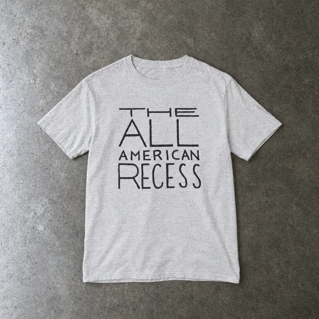 All American Recess youth tee in ash, laid flat