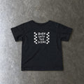 Born into the Scene Baby Tee in black, laid flat