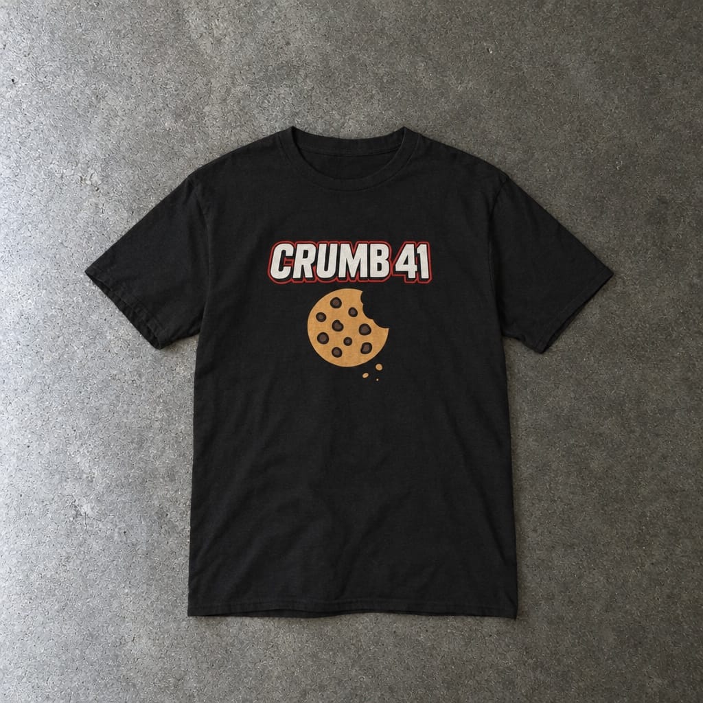 Crumb41 youth tee in black, laid flat