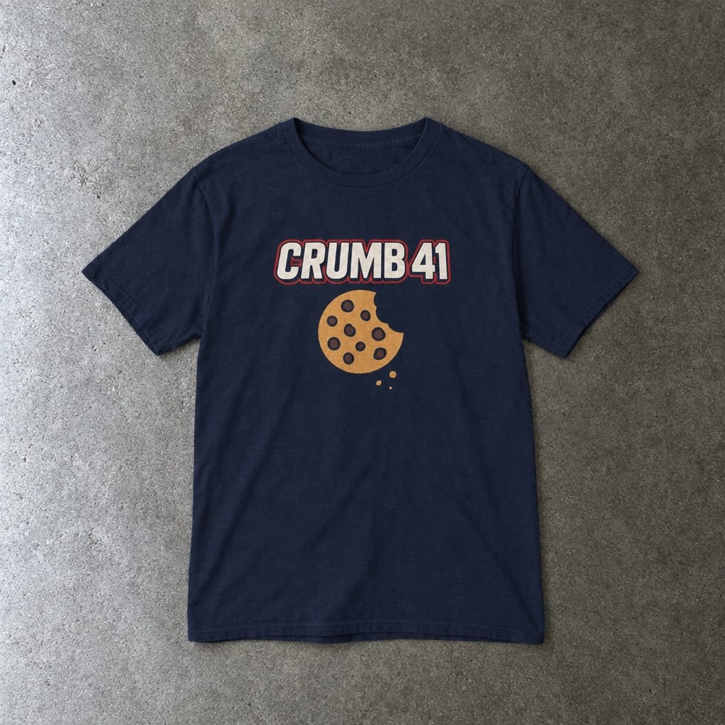 Crumb41 youth tee in navy, laid flat