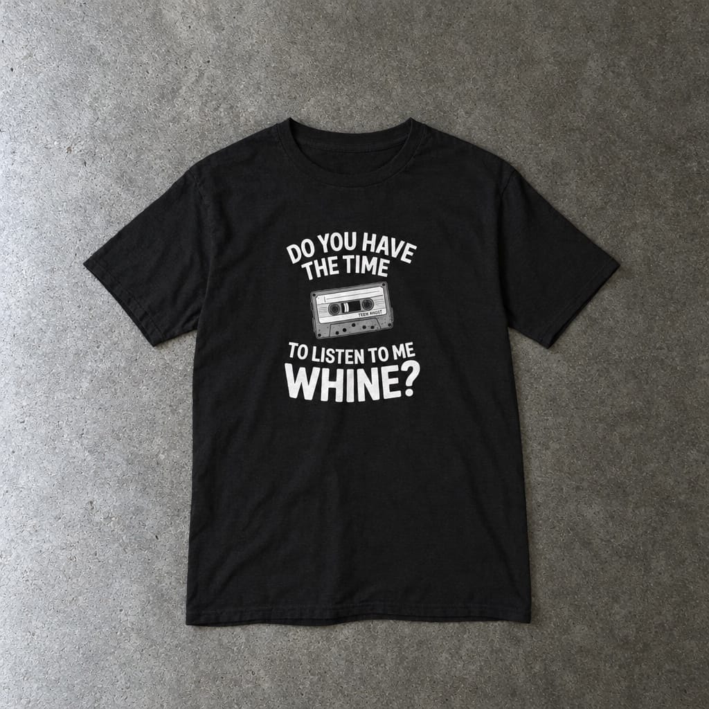 Do You Have The Time To Listen To Me Whine youth tee in black, laid flat