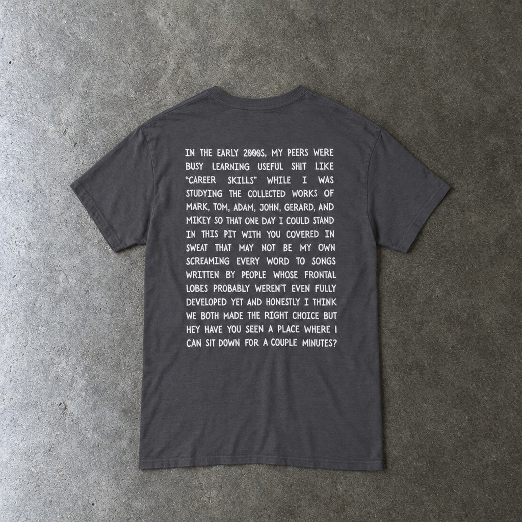 In the Early 2000s Tee toddler tee in charcoal, laid flat, back view