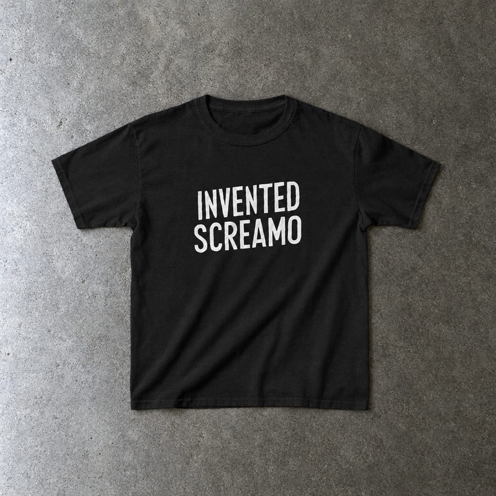 Invented Screamo Youth Tee toddler tee in black, laid flat