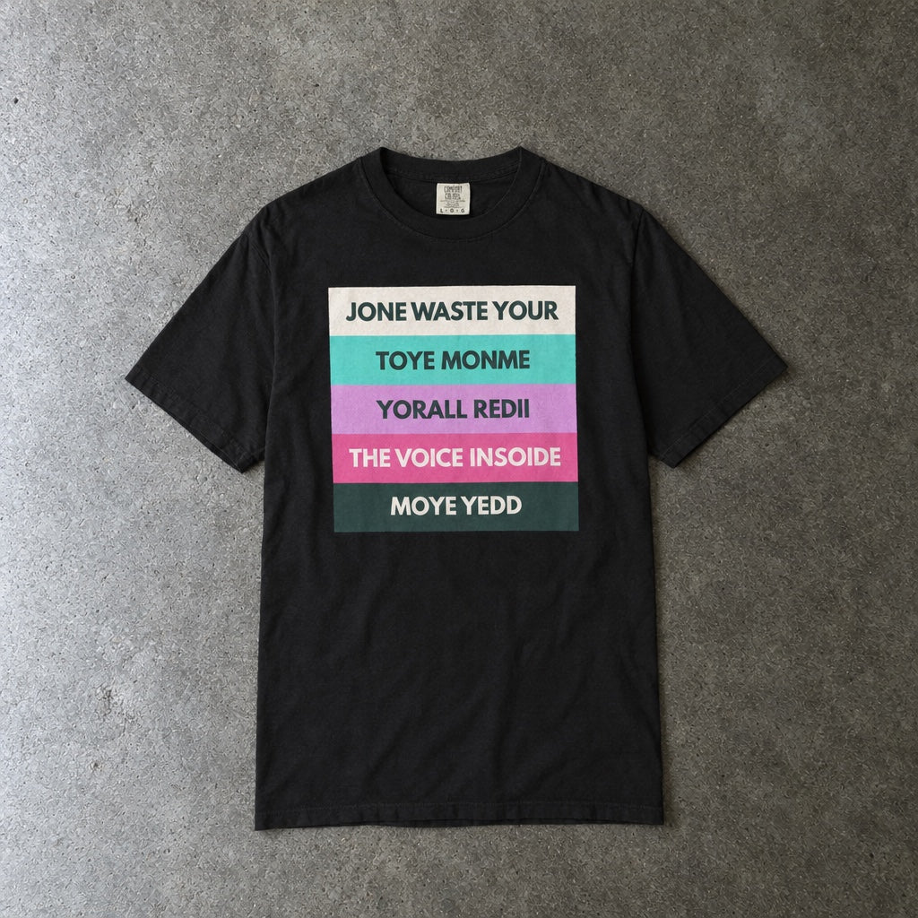 Jone Waste Your Toye Monme on Comfort Colors toddler tee in black, laid flat