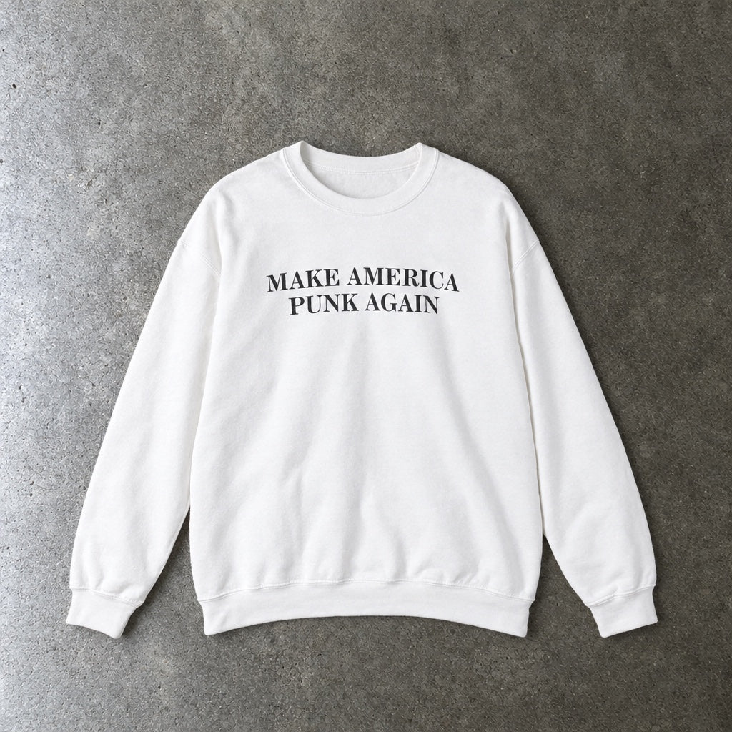 Make America Punk Again Sweatshirt toddler tee in white, laid flat