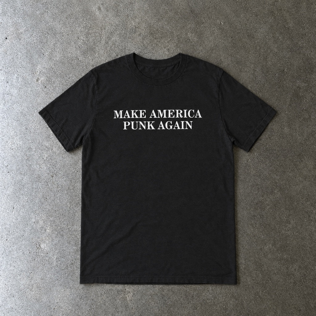 Make America Punk Again Tee toddler tee in black, laid flat