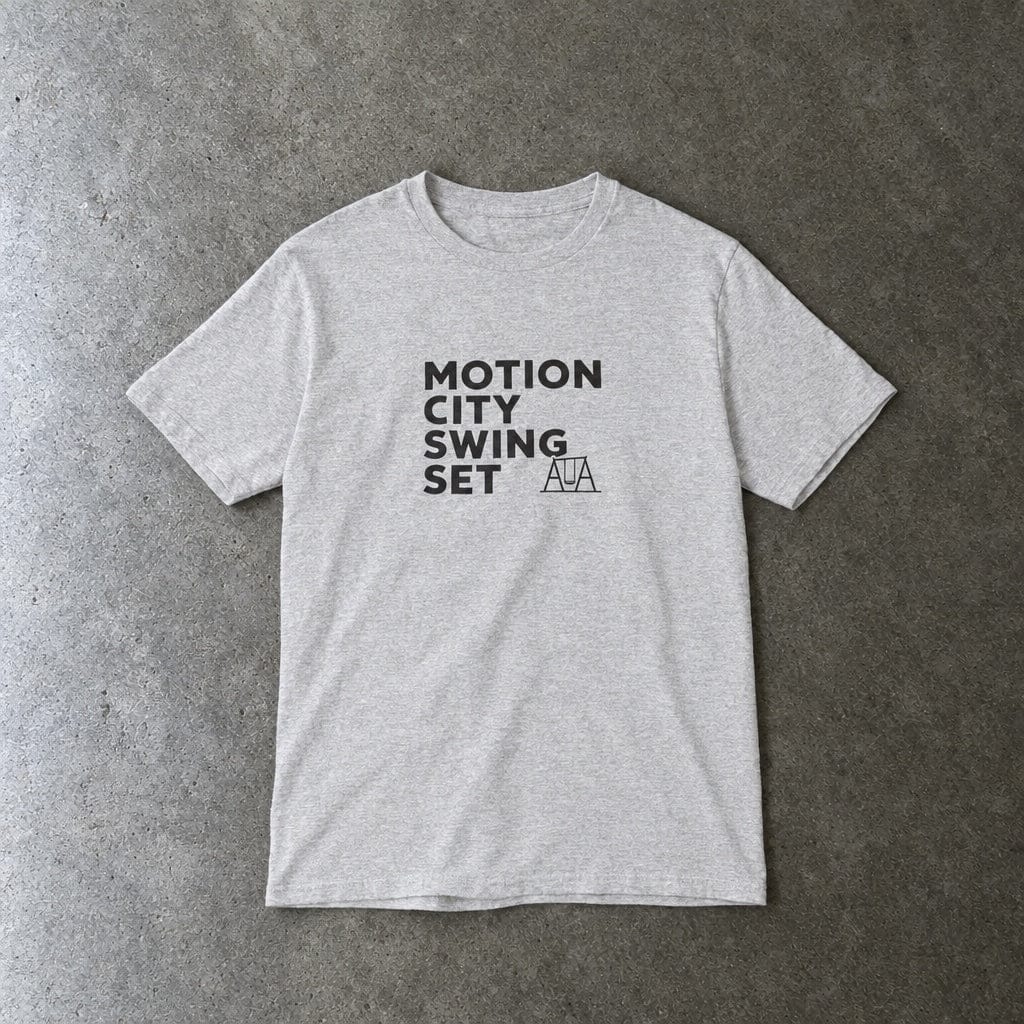 Motion City Swing Set youth tee in ash, laid flat