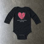 Second Generation Emo Kid 2.0 Long Sleeve Bodysuit toddler tee in black, laid flat