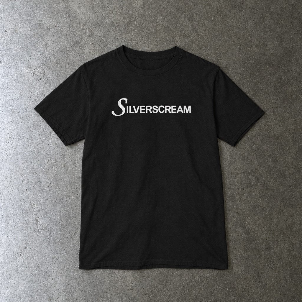 Silverscream youth tee in black, laid flat