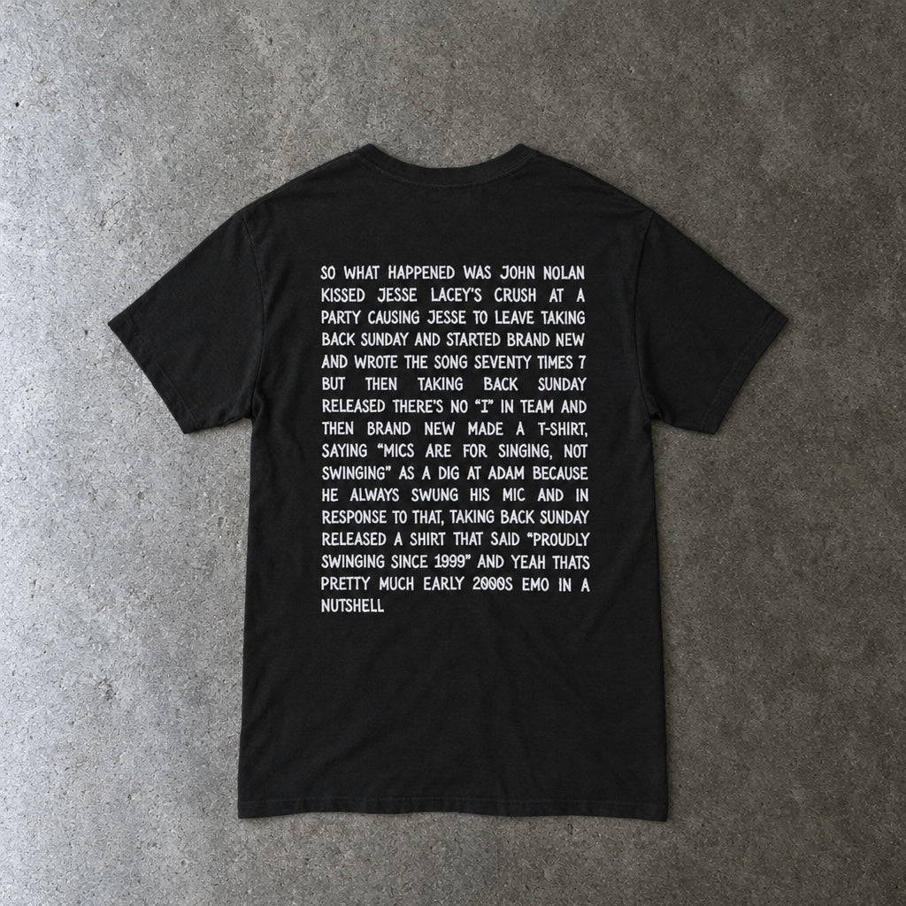 So What Happened Was John.... Tee toddler tee in black, laid flat, back view