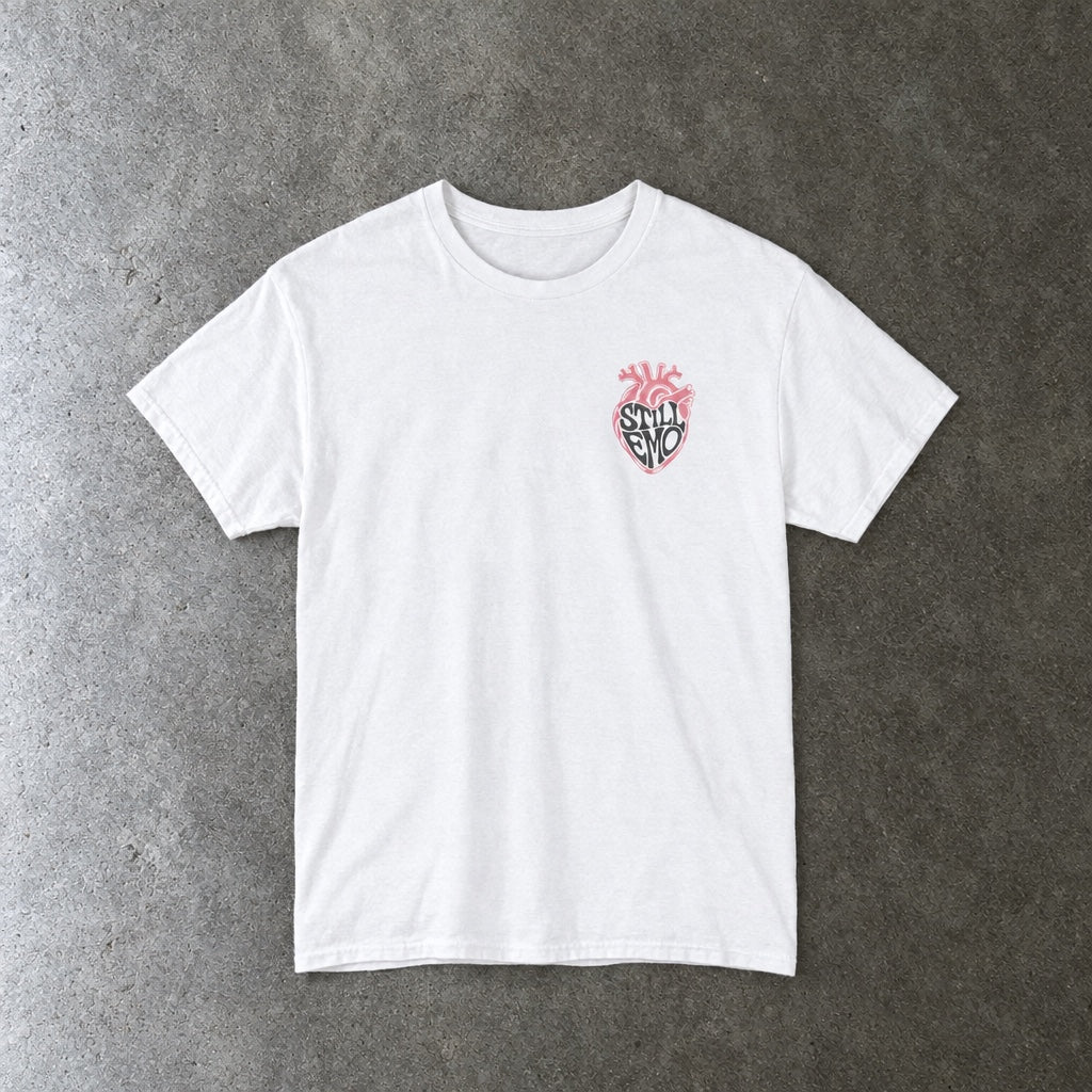 Still Emo Anatomical Heart Color Tee toddler tee in white, laid flat