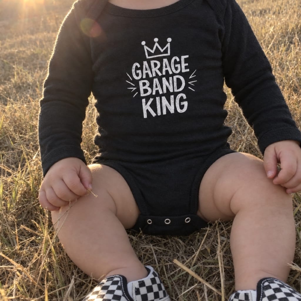 Garage Band King - Long Sleeve Onesie