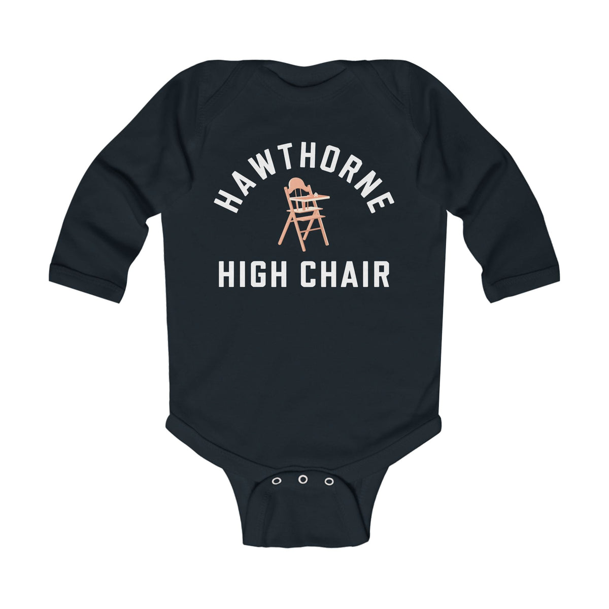 Hawthorne High Chair - Long Sleeve Onesie CA Black / NB (0-3M)