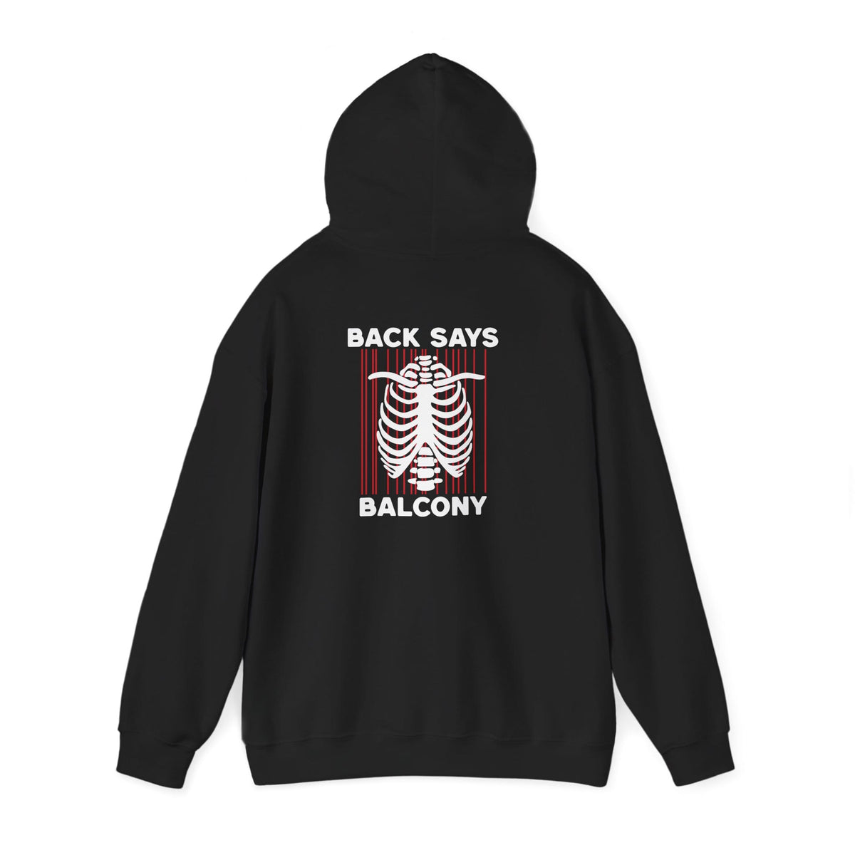 Heart Says Pit Back Says Balcony Hoodie S / Black