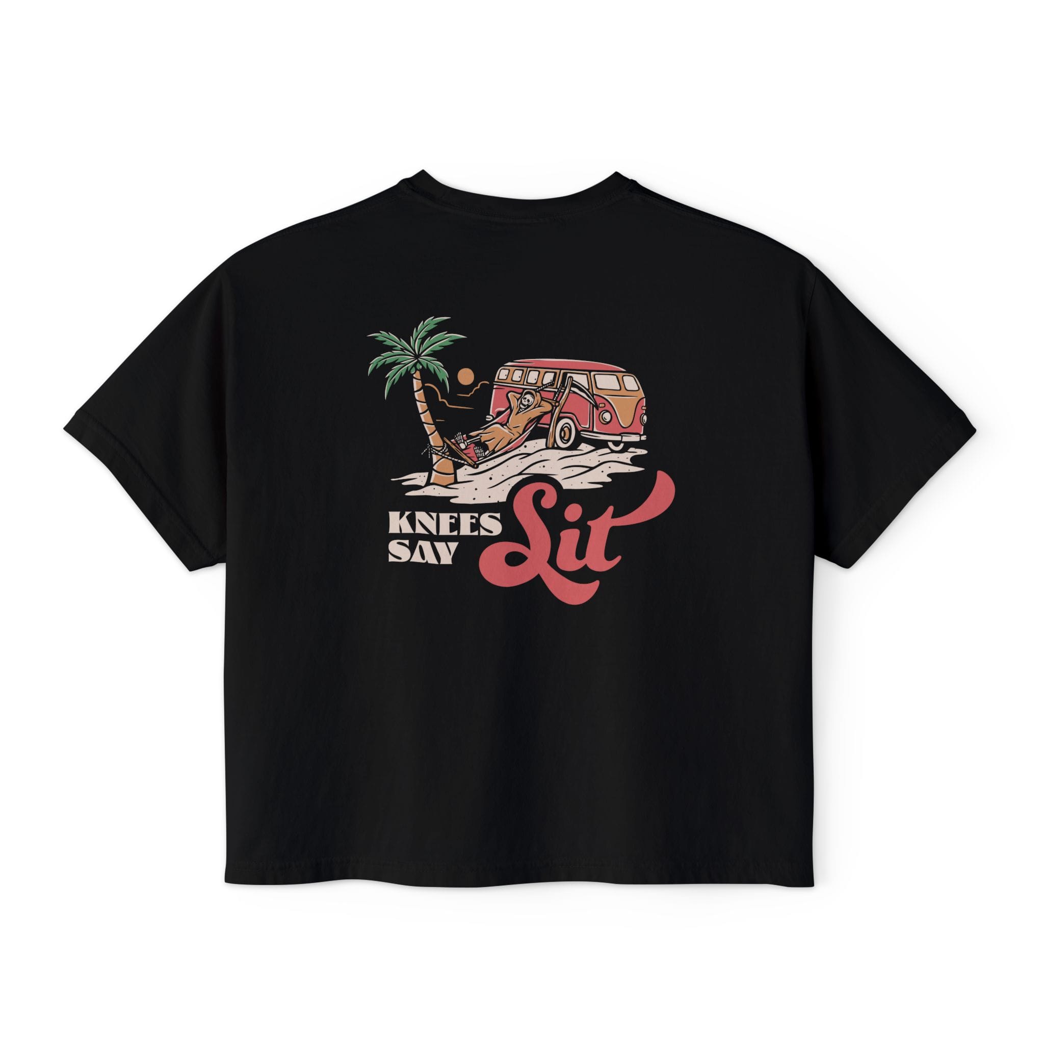Heart Says Pit, Knees Say Sit Crop Black / S