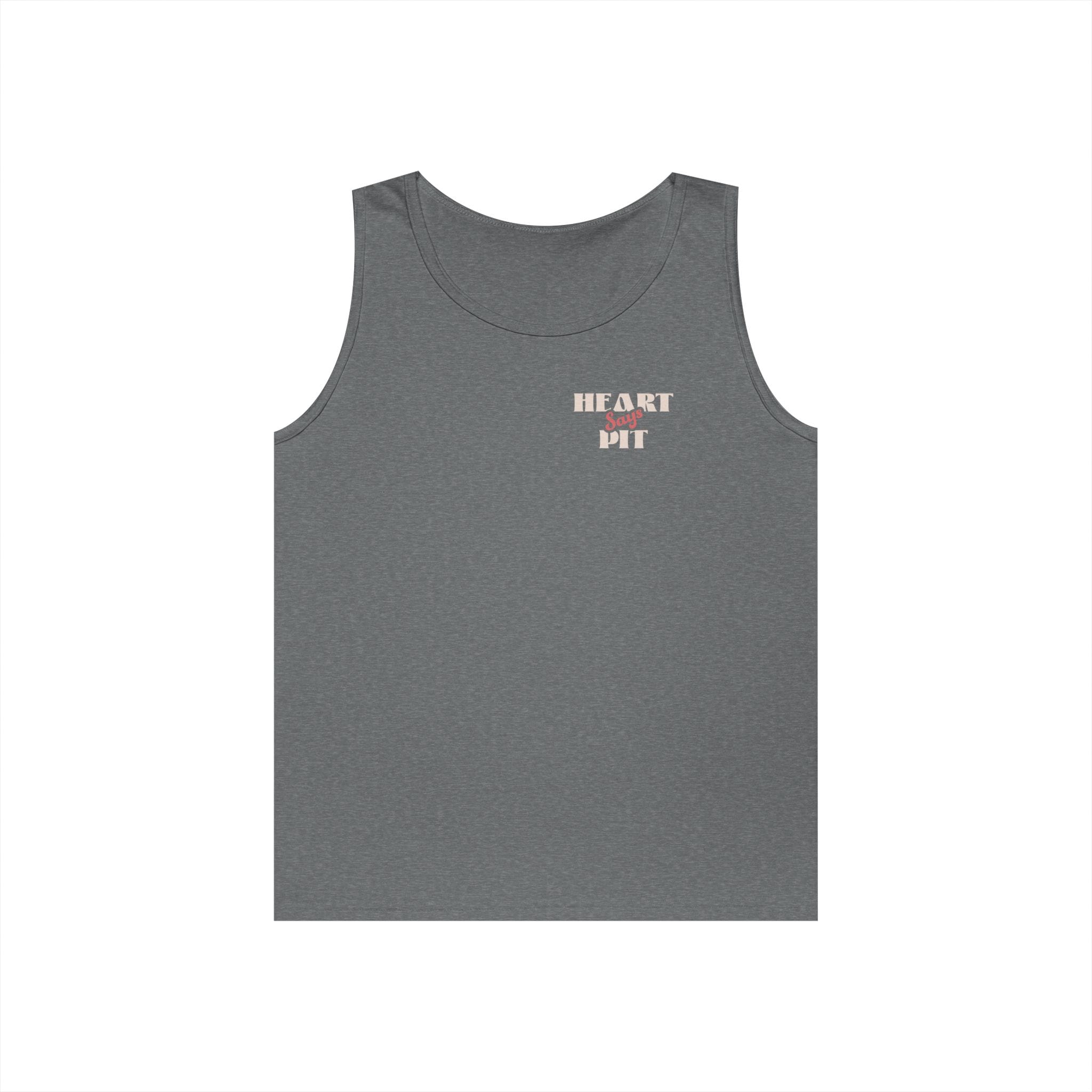 Heart Says Pit, Knees Say Sit Tank S / Graphite Heather