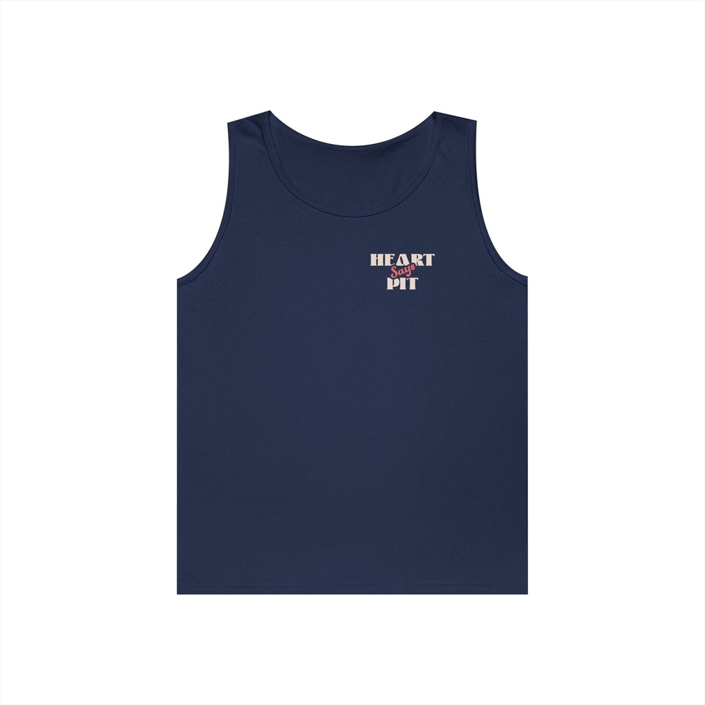 Heart Says Pit, Knees Say Sit Tank S / Navy