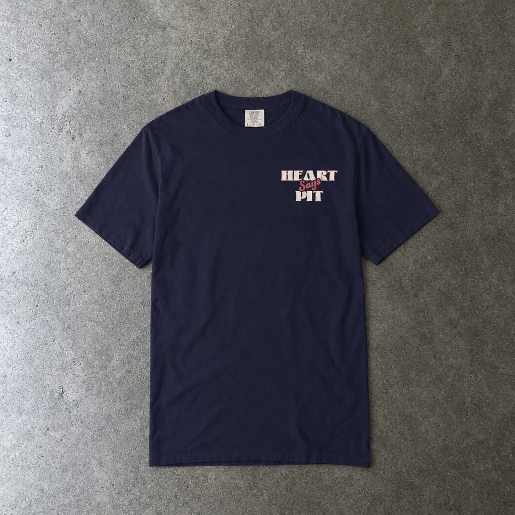Heart Says Pit, Knees Say Sit Tee on Comfort Colors