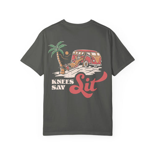 Heart Says Pit, Knees Say Sit Tee on Comfort Colors Pepper / M