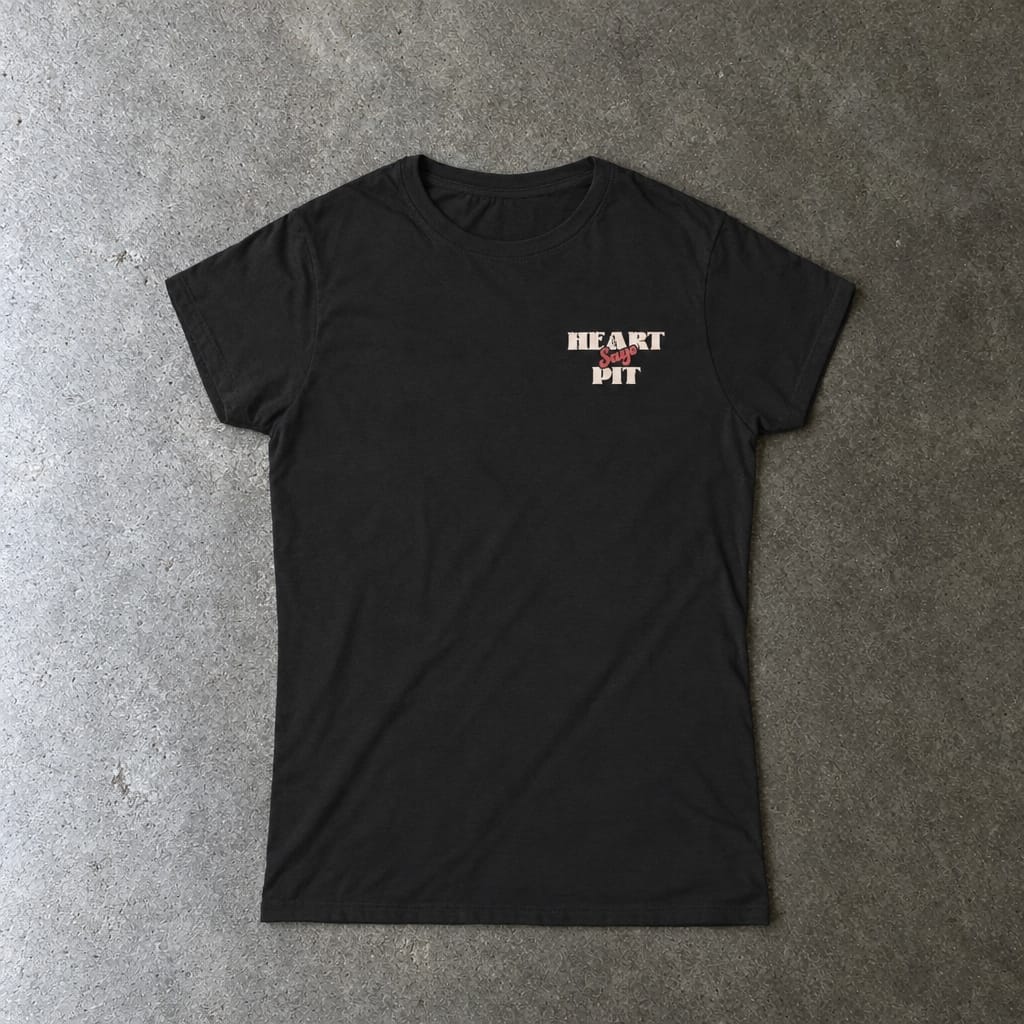 Heart Says Pit, Knees Say Sit - Women's Tee S / Black