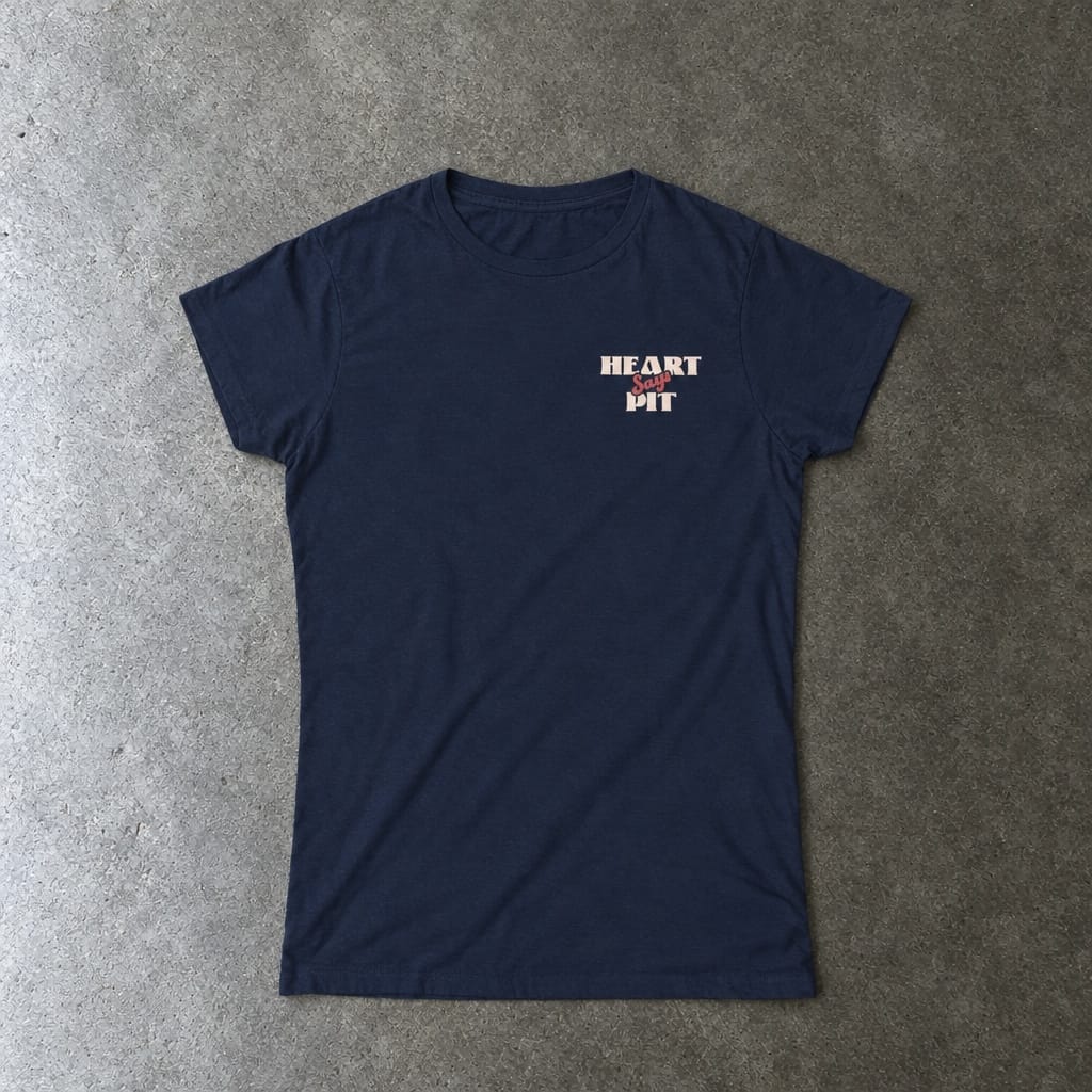 Heart Says Pit, Knees Say Sit - Women's Tee S / Navy