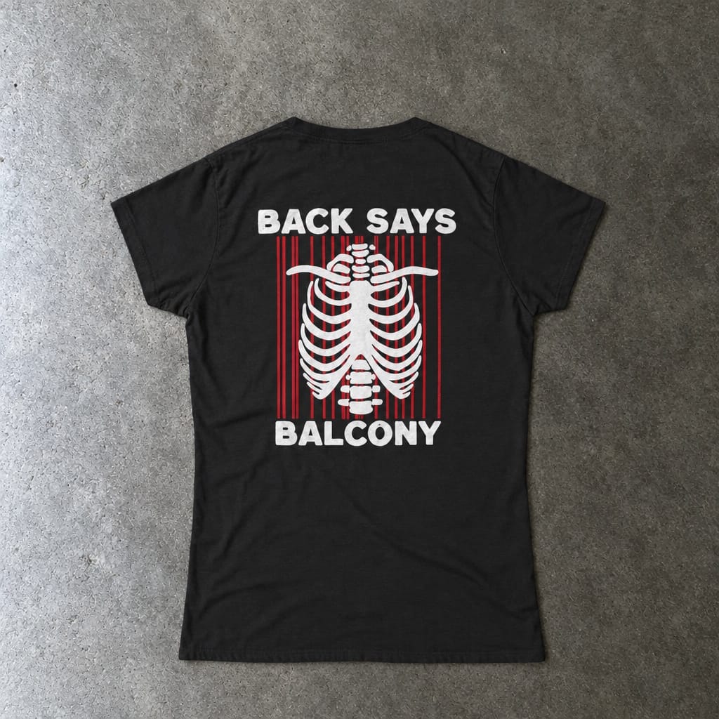 Hearts Says Pit, Back Says Balcony - Women's Tee