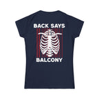 Hearts Says Pit, Back Says Balcony - Women's Tee CA S / Navy