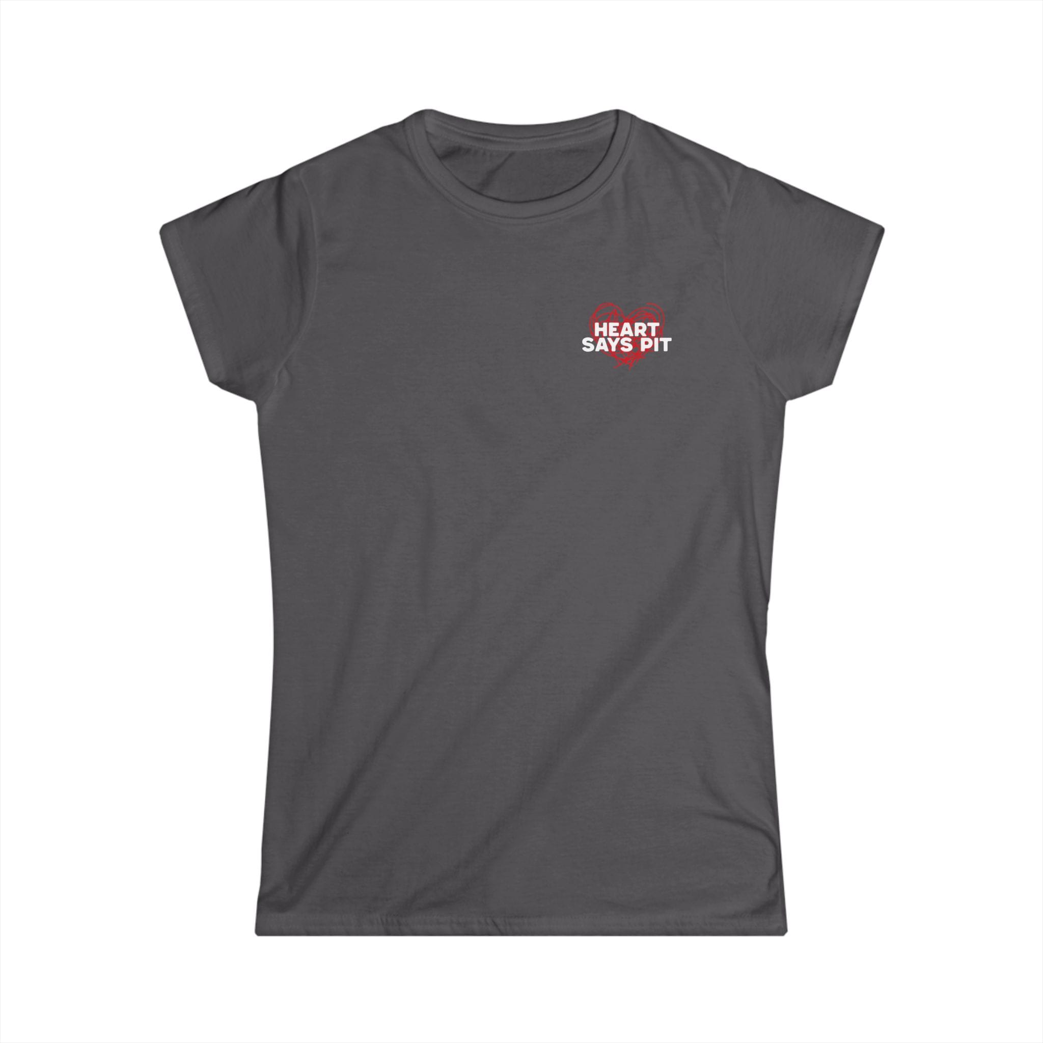 Hearts Says Pit, Back Says Balcony - Women's Tee S / Charcoal