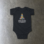 I Just Want to Break You Down So Badly onesie in black, laid flat