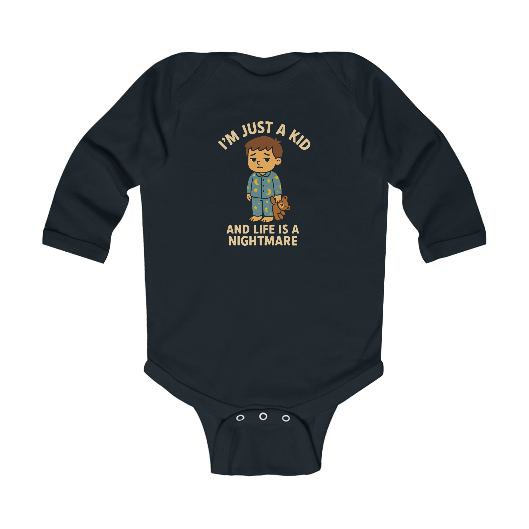 I'm Just A Kid - Long Sleeve Onesie Black / NB (0-3M)