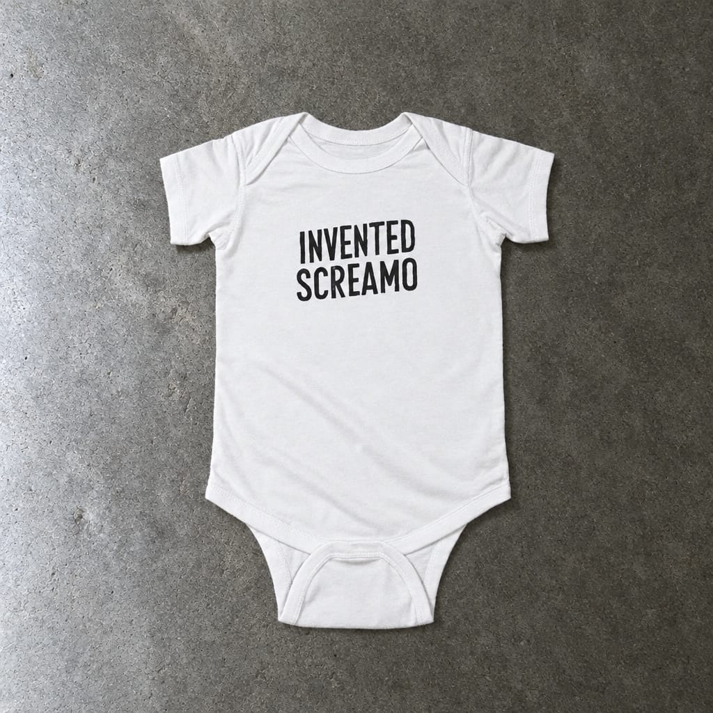 Invented Screamo - Onesie White / NB (0-3M)