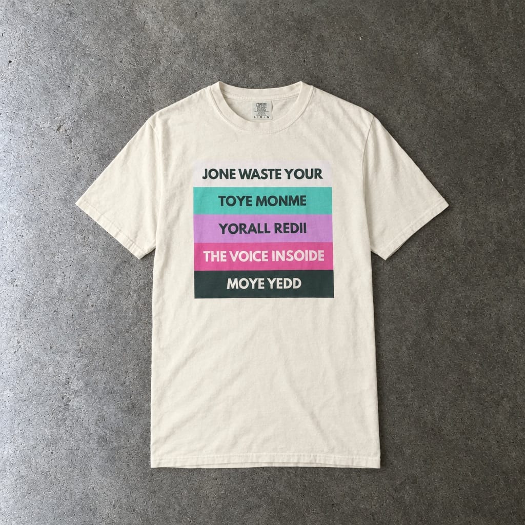 Jone Waste Your Toye Monme on Comfort Colors in ivory, laid flat