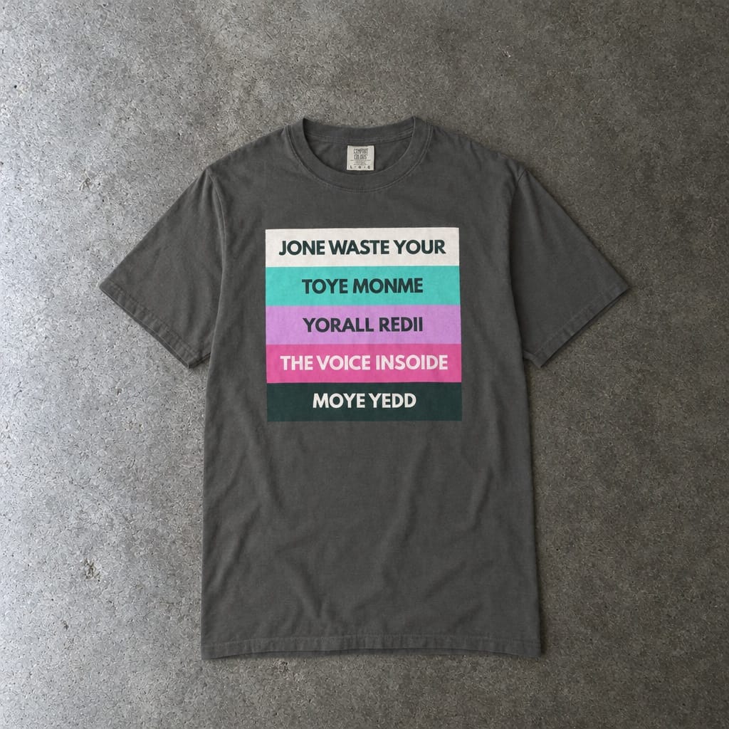 Jone Waste Your Toye Monme on Comfort Colors in pepper, laid flat