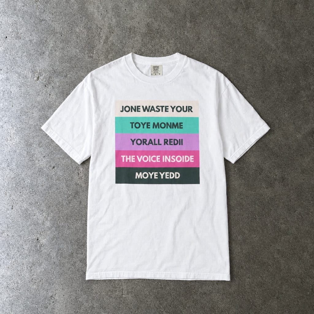 Jone Waste Your Toye Monme on Comfort Colors in white, laid flat