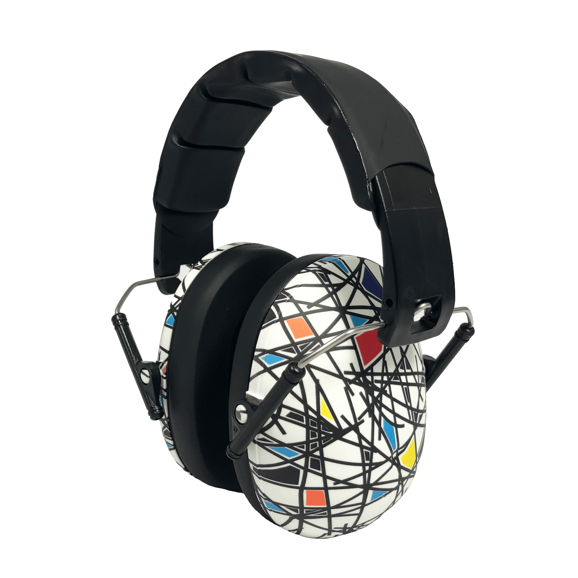 Kids Hearing Protection Earmuffs - (Prints) Black White Doodle / Kids 2+