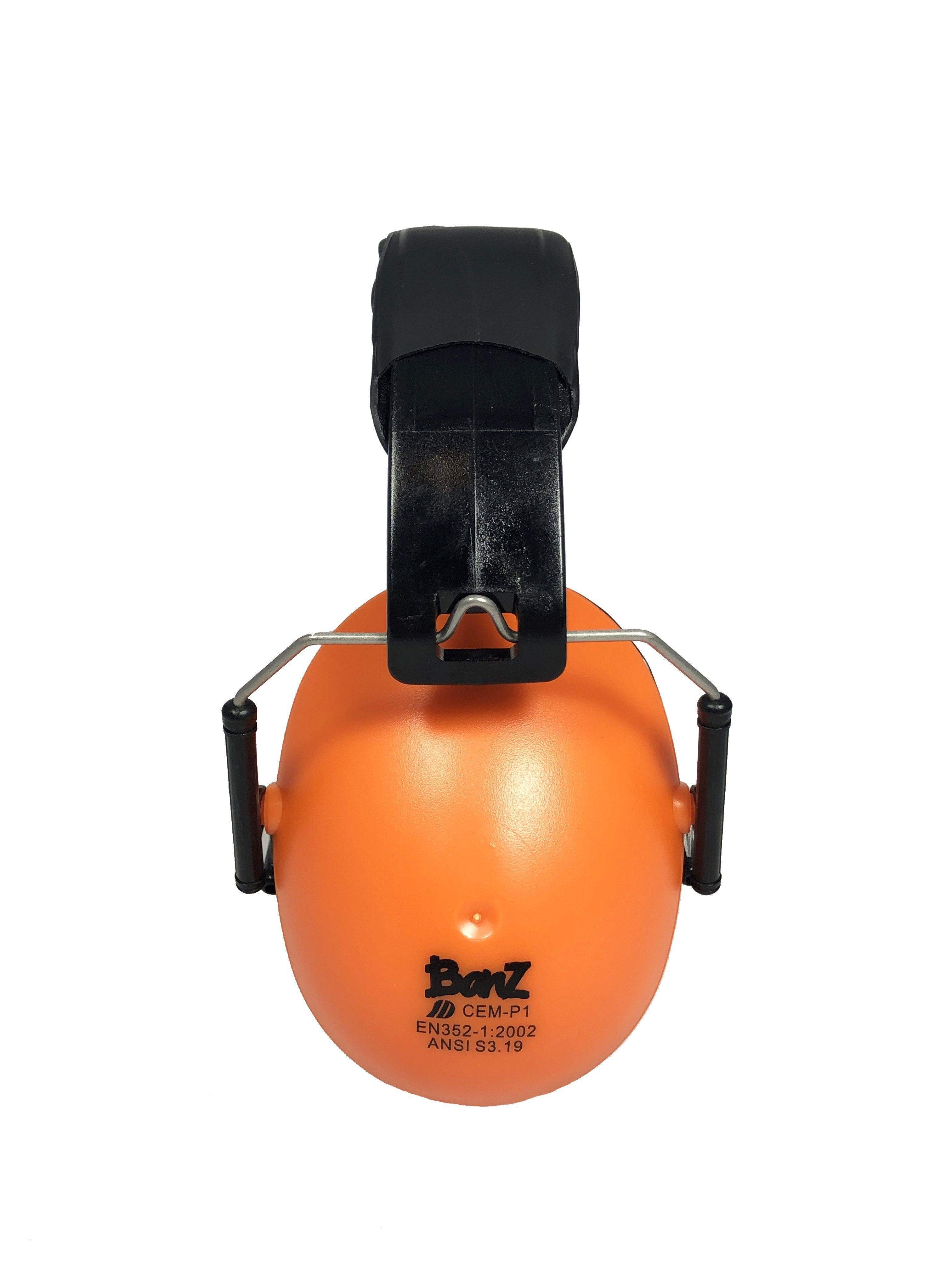 Kids Hearing Protection Earmuffs - (Solid Colors) Tangerine / Kids 2+