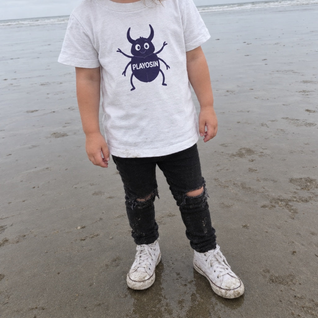 Toddler wearing the Playosin toddler tee